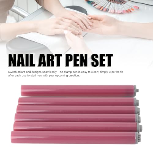 Conjunto de Canetas para Nail Art de Ponta Fina, Fácil de Limpar, Adequado para Iniciantes, Vários E