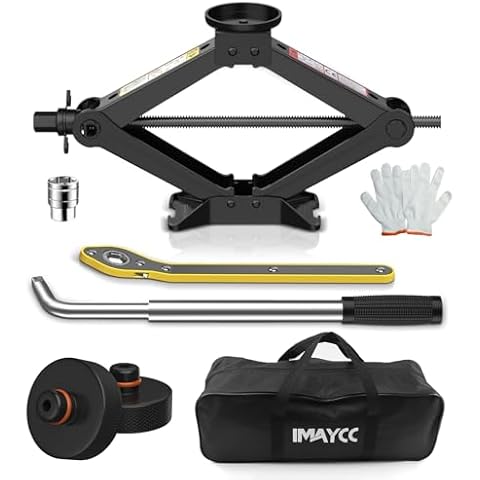 Car Jack for Tesla Model Y Model 3, IMAYCC 2.5 Ton Tesla Car Jack Kit with Pucks/Pad, Scissor Jack for Car Tesla Model Y/3/S/X Spare Tire Repair Tools, Tire Changing Kit for Tesla Vehicles. Cover