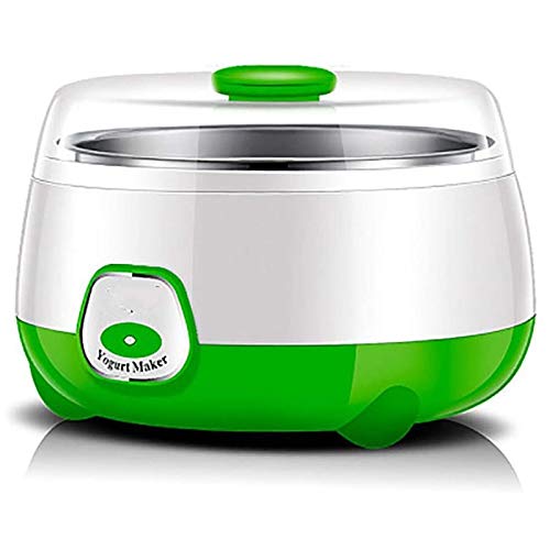 JJSFJH Yogurtera eléctrica Inicio de Acero Inoxidable de línea Constante la Temperatura de fermentación automática Yogur Máquina 220V Verde (Color : Green)