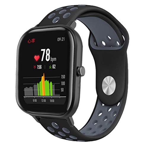 Comtax for Huami Amazfit Bip/GTR 42mm/ GTS �o���h 20mm �����\ �����p �V���R�[�� �X�|�[�c�E�H�b�`�X�g���b�vSamsung Galaxy Active 2/ Gear Sport �Ή� (�u���b�N & �O