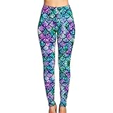 Aeoiba Mermaid Leggings for Women Party Decorations, Sexy High Waist Yoga Pants Butt Lifting Workout...