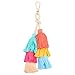 Amosfun Pendentif bohème - Pour clés - Avec pompons multicolores - Pour voiture - Pour sac à main, Multicolore., 22X7X3CM