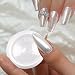 White Nail Glitter Solid Pearl Powder for Manicure Art Design Holographic Shell Fairy Ice Transparent Effect Pigment with Applicator Tool