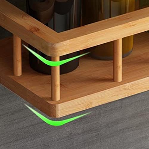 Exquisitos estantes de baño, carrito de ducha, estante de especias, madera de bambú, baño, cocina, estante de almacenamiento de pared, sin perforaciones, para colgar en la pared, condimento, organizad