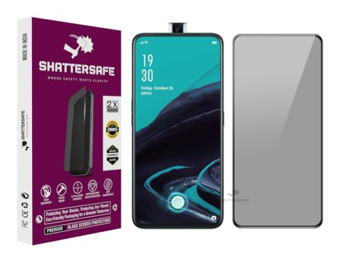 Image of Anti-Spy Privacy Tempered Glass Compatible For Oppo Reno 2 [Pack of 1]. 9H Hardness, Anti-Scratch, Edge-to-Edge Protection With Easy Installation Kit & Case Friendly Fit.