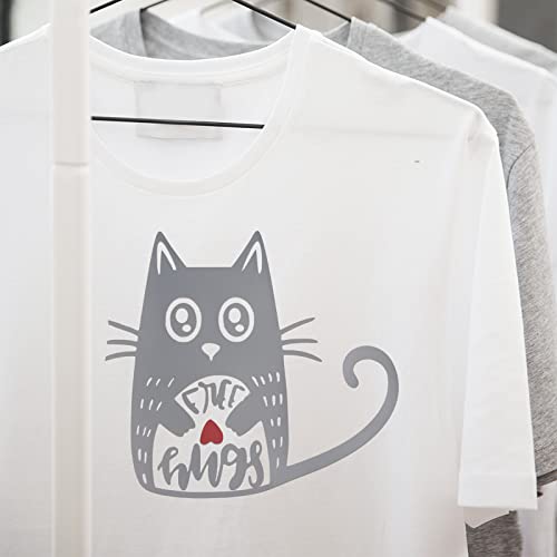 Image of VINYL FROG Grey Heat Transfer Vinyl Roll 12 inch x5ft Matte HTV Vinyl | Grey Iron on Vinyl for T-Shirts, Stretchy & Machine Washable Heat Press Vinyl for DIY Craft Designs