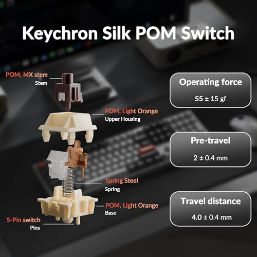 Image of Keychron Q6 Ultra 8K Polling Rate Aluminum Wireless Mechanical Keyboard, 2.4 GHz /Bluetooth /Wired Full-Size Custom RGB, Hot-Swappable Silk POM Brown Switch for Mac Windows Linux - White