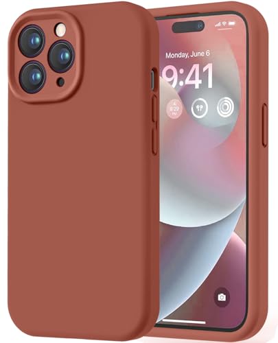Image of LOVE 3000 Designed for iPhone 14 Pro Max Case, Premium Silicone with [Soft Anti-Scratch Microfiber Lining] Shockproof Protective Phone Case for Men Women Girls 6.7 inch, Caramel