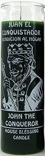Indio Vela de cristal de 7 días John The Conqueror House Blessing - Verde