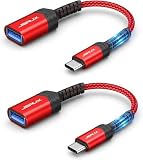 JSAUX USB C-USBアダプタ [2パック] Type C-USB 3.0 OTGケーブル (オス-メス) Thunderbolt 3 に対応 USB Aアダプタ iPhone 16 Pro Max/16 Plus/15 Series、MacBook Air Pro、iPad Pro、Samsung S24/23、Google Pixelに対応