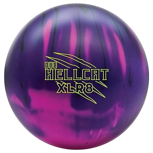 Bowlerstore Products DV8 PRE-DRILLED Hellcat XLR8 Bowling Ball - Black/Magenta/Purple 15lbs