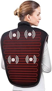Snailax Heating Pad for Neck and Shoulders,Large Heating Pads for Back Pain Relief, Electric Back Heated Wrap,Fast Heat Pad with Massager & 5 Massage Mode, Auto Shut Off,Gifts for Women,Men