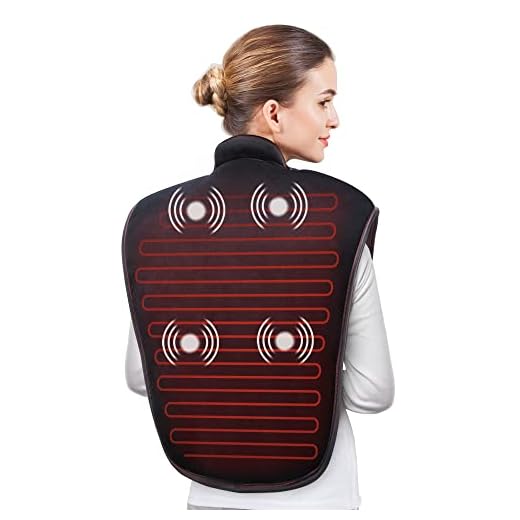Snailax Heating Pad for Neck and Shoulders,Large Heating Pads for Back Pain Relief, Electric Back Heated Wrap,Fast Heat Pad with Massager & 5 Massage Mode, Auto Shut Off,Gifts for Women,Men