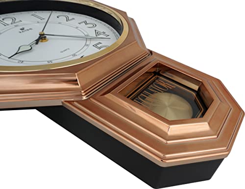 Justime Traditional Schoolhouse Pendulum Luminous Wall Clock Chimes Hourly With Westminster Melody Made In Taiwan, 4Aa Batteries Included (Pp0262-L Vintage Bronze) #TOP4