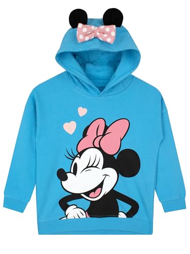 Disney Minnie Mouse Mädchen Hoodie | Sweatshirt Mädchen | Minni Maus Hoodie | Blau 122