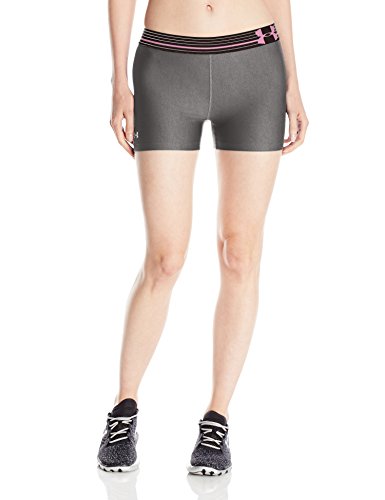 Under Armour Women's HeatGear Armour Shorty, Carbon Heather (097)/Metallic Silver, X-Small