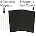 Strong Magnetic Vent Covers for Ceiling and Wall Vents – 2 Pack 8”x15” Includes 8 Additional Magnets for Guaranteed Holding Strength Can Be Cut Down to Smaller Sizes (Not for Aluminum/Plastic Vents)