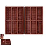 2 Piezas Moldes Para Barras De Chocolate, Moldes Para Chocolate, Moldes Antiadherentes Para Dulces De Chocolate, Molde Para Barra De Chocolate Profundo, Molde De Silicona Para Chocolate