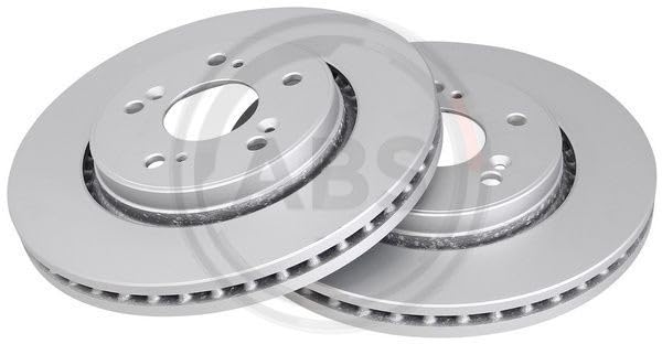 2x A.B.S. Disco de freno Delantero Ø293mm Altura: 46,8mm Espesor: 28mm Corona de Agujeros - Ø: 114,3mm ventilado 17962 Compatible con HONDA CR-V IV RM CR-V III RE