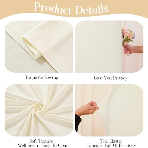Funda elástica beige para fondo arco 6.6 ft miniatura 6