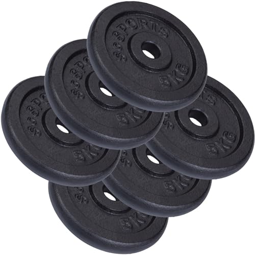 ScSPORTS® Hantelscheiben - Set, 10/20/30/40kg, 30/31mm Bohrung, Gusseisen,...