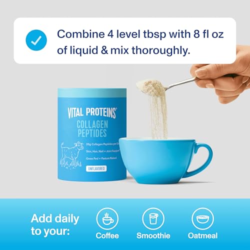 Image of Vital Proteins Collagen Peptides Powder Sample Size- Pasture Raised, Grass Fed, Paleo Friendly, Gluten Free, Single Ingredient (Pack of 5oz)