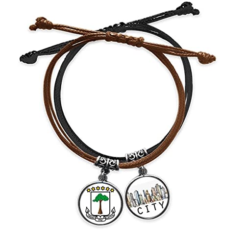 Bracelet Guinée Équatoriale en cuir pour vos tenues d'été