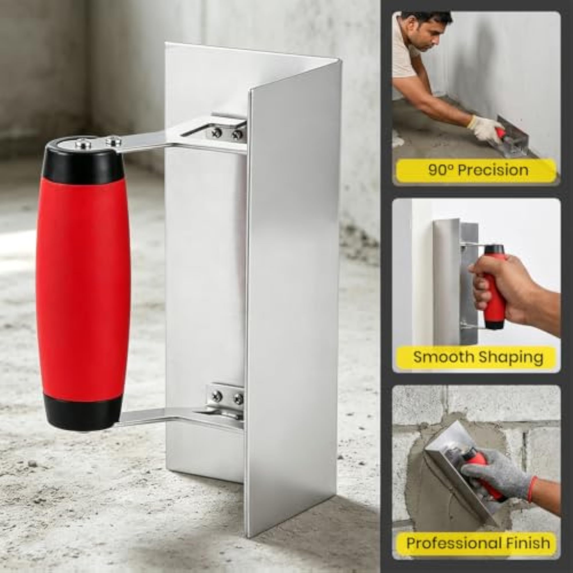 Stainless Steel Concrete Edger Inner Corner Trowel with Handle