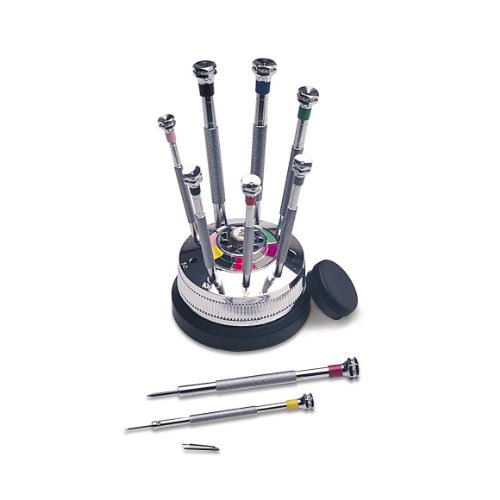Set-Screw Screwdriver Set in Rotating Stand, 9 Piece | SCR-980.00 by EUROTOOL - Used condition - US$52.59