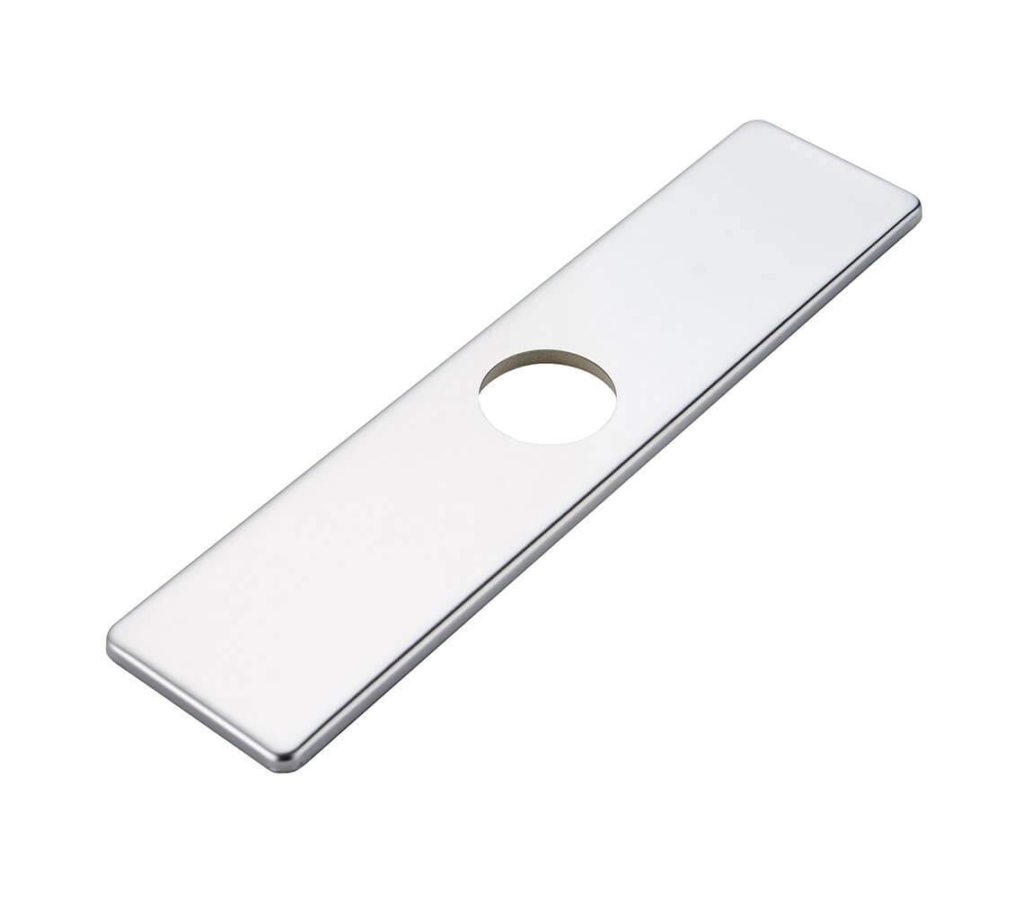 Photo 1 of 10 Inch Kitchen Or Bathroom Sink Faucet Base Plate Hole Cover Deck Plate Escutcheon Chrome Square 304 Stainless Steel by Homevacious
