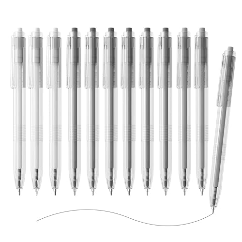 12 Bolígrafos Gel Retráctiles M&G Punta Fina 0.5mm Negro