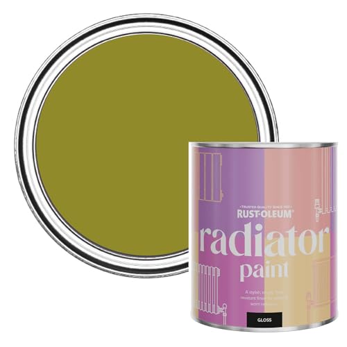Rust-Oleum Green Heat Resistant Radiator Paint in Gloss Finish - Pickled Olive 750ml
