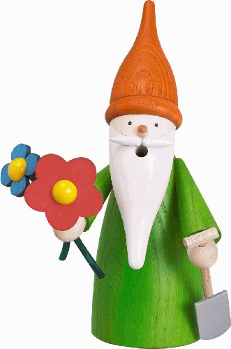 Seiffener Volkskunst German Incense Smoker Garden gnome, Height 16 cm / 6 inch, Original Erzgebirge