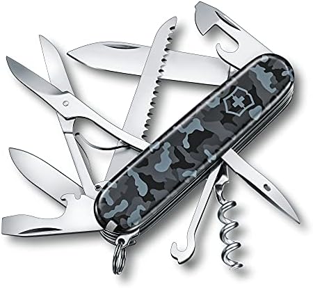 Victorinox Taschenmesser Huntsman (15 Funktionen, grosse Klinge, Korkenzieher, Schere) Navy camouflage