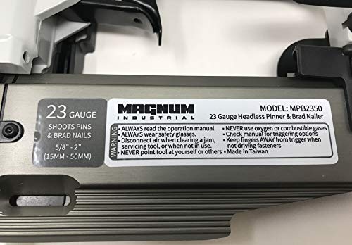 Magnum Industrial Mpb2350 5/8" - 2" 23 Gauge Air Pinner/Pin Nailer/Brad Nailer Product Name #TOP3