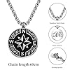 YELUWA Son Necklace, Gift for My Son, Compass Necklace for Son Graduation Gifts for Him Compass Pendant Necklace for Men Made of Forged Stainless Steel for Men Jewelry Black Silver, M, Stainless #1