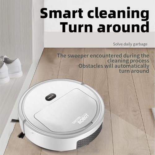 Robô Aspirador 3 em 1 Automático Varre, Aspira e Passa Pano,Aspirador de Pó Robo sem fio,Carregament