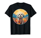 lhasa apso cachorro preço Un adorable cachorro blanco y miel Lhasa Apso en una colina idílica con flores coloridas y una impresionante puesta de sol de montaña en el fondo. Para cualquier amante de los perros Lhasa Apso.