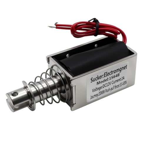 TOMSHIELE DC12V 2A Push Pull Solenoid 65N 20mm Linear Solenoid Push Pull Type Type Solenoid Electromagnet Solenoid Actuator for Home Appliance Control and Automotive Systems