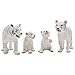 Gemini&Genius White Tiger Family Set Realistic Animal Figurines with Cub, Safari Animals Family Playset Figures, Educational Wildlife World Models, Cake Toppers Christmas Birthday Gift for Kids