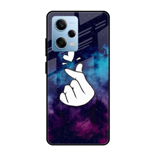 Image of SmashItUp Finger | Love | Blue Designer Printed TPU Metal Case Mobile Back Cover for Redmi Note 12 Pro 5G