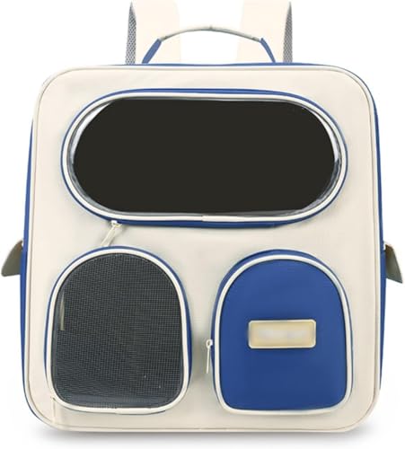 fancyfly ペットキャリー リュック ポータブルバックパックキャスター付き 猫 猫用カート 犬 小型犬 ケース ドライブ 旅行 通院 防災 避難用 犬猫兼用キャスタ 中型犬・小型犬対応 コンテナ 屋外用途向け 散歩する (バックパック,ロイヤルブルー