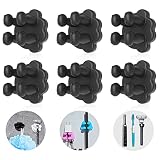 6 Pcs Silicone Toothbrush Holders Set, Wall Mounted Cute Bear Single Razor Holder for Shower, Multi-