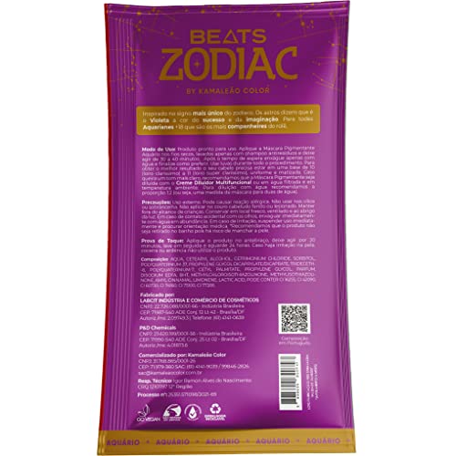 Máscara Pigmentante Beats Zodiac, Aquário, Kamaleão Color, 100 g
