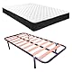 Homey Komplettes Bett mit wendbarer Matratze Sleep Pro + Lattenrost Basic, legierter Stahl, Grau, 105 x 190 cm