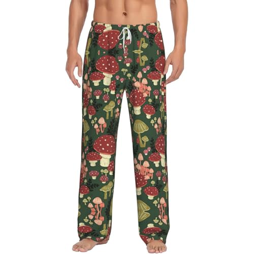 Pantalon de pyjama homme champignons léger pour des soirées cocooning