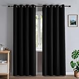 Veloraft Black Curtains 96 Inches Long for Bedroom, Black Out CurtainsThermal Insulated...