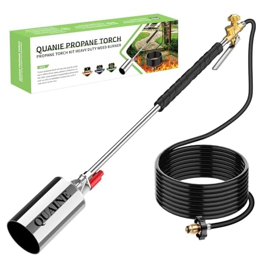 Propane Torch Weed Burner Kit,High Output 2,400,000 BTU with Self Igniter and Turbo-Blast Trigger,Heavy Duty Blow Torch with 10FT Hose,Flamethrower for Weeding,Roofing,Melting Snow,Road Paint Removing