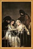 manteau maje femme camel  Les Majas sur le balcon Francisco de Goya dames sourire manteaux LW H A1 0408