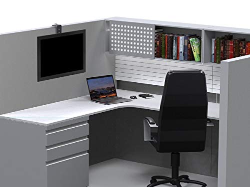 Monoprice Cubicle Flat Panel Monitor Mount - 10 Easy Height Adjustments, Up to 17.6lbs, Black - Workstream Collection - image 6